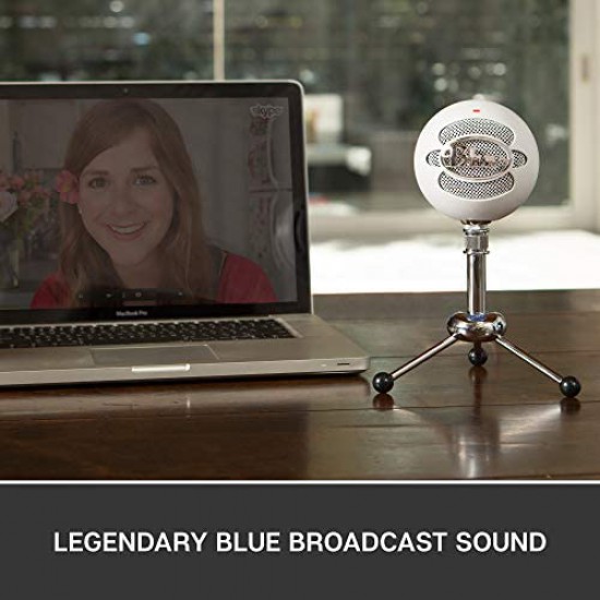 Blue Microphones Snowball - USB Microphone with Two Versatile Pickup Patterns and Sleek Retro Design for Recording, Broadcasting and Podcasting on PC and Mac, White