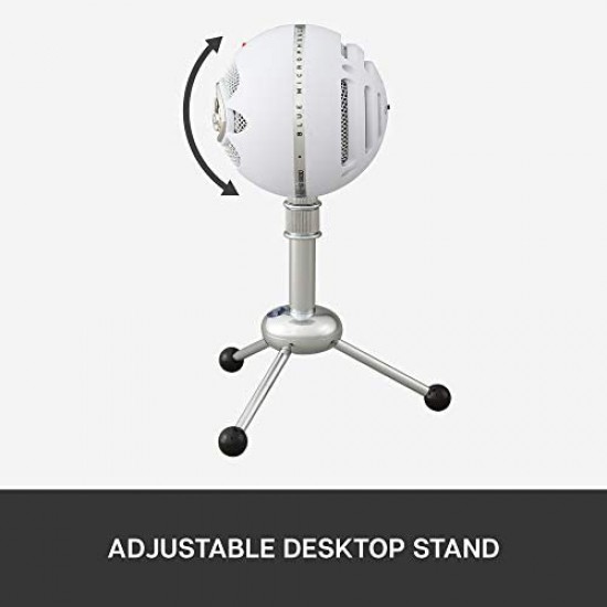 Blue Microphones Snowball - USB Microphone with Two Versatile Pickup Patterns and Sleek Retro Design for Recording, Broadcasting and Podcasting on PC and Mac, White