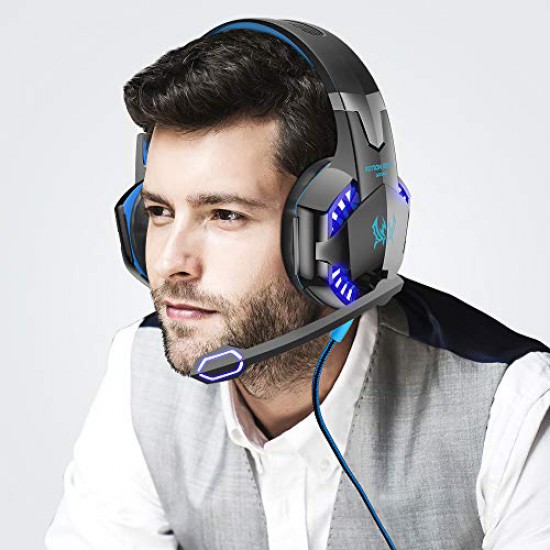 VersionTECH. G2000 Gaming Headset, Surround Stereo Gaming Headphones with Noise Cancelling Mic, LED Light & Soft Memory Earmuffs, Works with Xbox One, PS4, Nintendo Switch, PC Mac Computer Games 