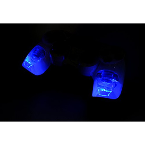 Skulls Blue Ps4 Custom UN-MODDED Controller Exclusive Unique Illuminating Design