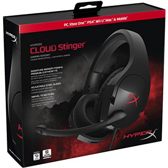 HyperX Cloud Stinger Gaming Headset For Pc Xbox One Ps4 Wii U Mobile - Black