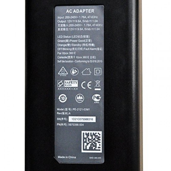 EU Plug Para X-360 E AC Power Supply/AC Adapter for XBOX360