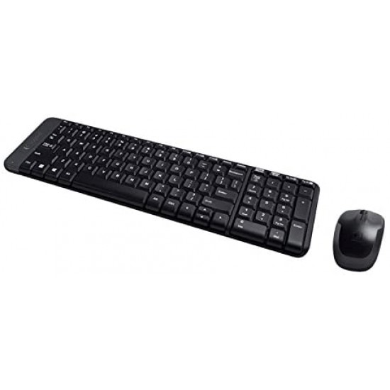 Logitech MK220 Space-Saving Wireless Keyboard and Mouse Combo (Arabic & English, Black)