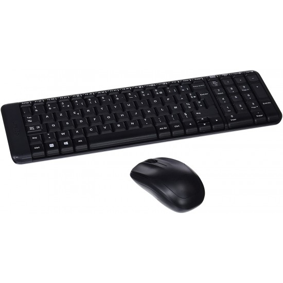Logitech MK220 Space-Saving Wireless Keyboard and Mouse Combo (Arabic & English, Black)