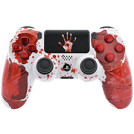 Bloody Hands Ps4 Rapid Fire Custom Modded Controller 40 Mods for All Major Shooter Games, Auto Aim, Quick Scope, Auto Run, Sniper Breath, Jump Shot, Active Reload & More with CUSTOM TOUCHPAD