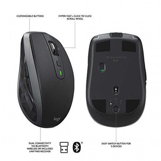 Logitech MX Master 2S Wireless Mouse with FLOW Cross-Computer Control and  File Sharing for PC and Mac, Graphite (Used) 
