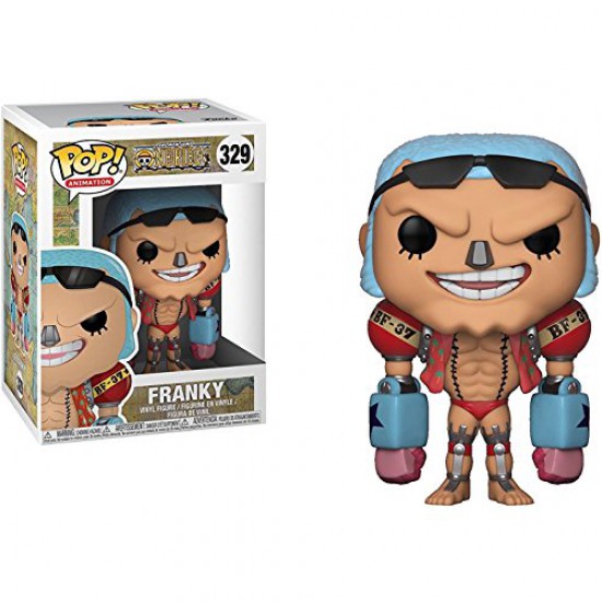 Franky: Funko POP! Animation x One Piece Vinyl Figure + 1 Official Japanese One Piece Trading Card Bundle [#329]