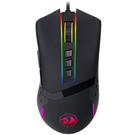 Redragon M712 RGB Gaming Mouse Wired RGB LED Backlit MMO PC Gaming Mouse, Ambidextrous Macro Programmable Computer Mice with 12 RGB Backlight and 7 Breathing Modes Up to 10000 DPI Via Software