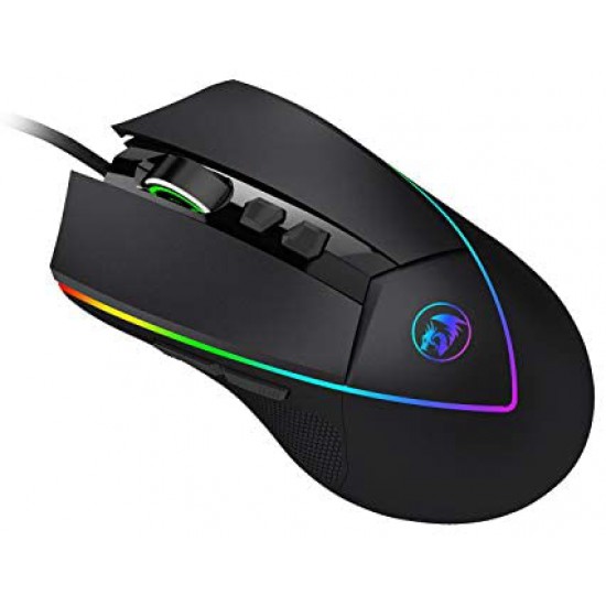 Redragon M909 USB Wired Gaming Mouse RGB Spectrum Backlit Personalized MMO PC Gaming Mouse 7 Programmable Buttons High-Precision Sensor Modes up to 12400 DPI via Software
