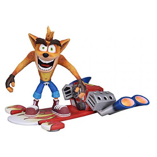 NECA Crash Bandicoot - 7? Scale Action Figure - Deluxe Crash with Jet Board