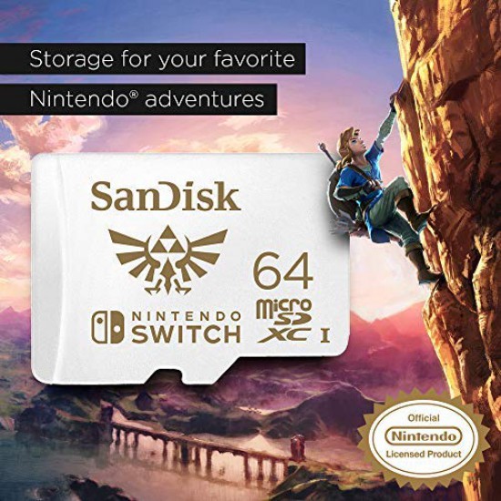 SanDisk 64GB microSDXC-Card, Licensed for Nintendo-Switch -  SDSQXAT-064G-GNCZN