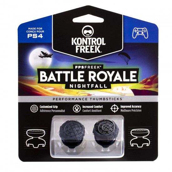 KontrolFreek FPS Freek Battle Royale Nightfall for PlayStation 4 (PS4) Controller | Performance Thumbsticks | 2 High-Rise Convex Black