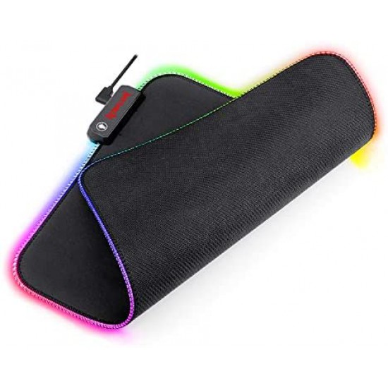 Redragon P026 RGB Wired Mouse Pad, Soft Cloth, Non-Slip Rubber Base, Stiched Edges (330 x 260 x 3mm)