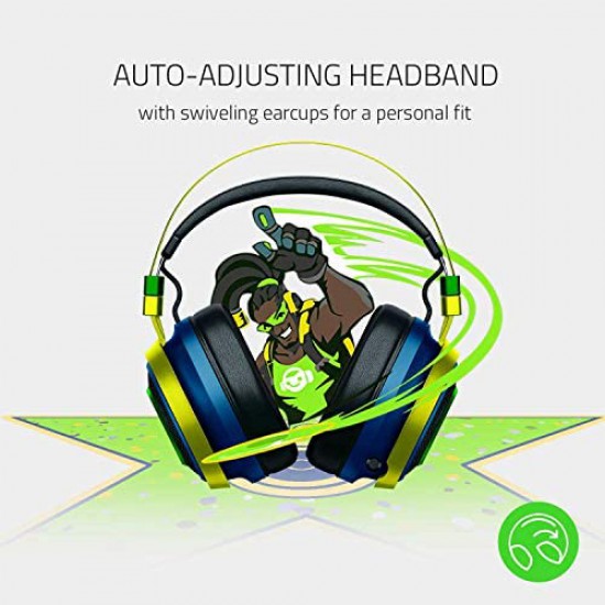 Razer Nari Ultimate Wireless 7 1 Surround Sound Gaming Headset Thx Audio Haptic Feedback Auto Adjust Headband Chroma Rgb Retractable Mic For Pc Ps4 Overwatch Lucio Edition Icegames