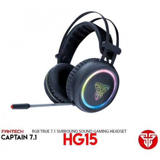 MAXPOW FANTECH HG15 Captain Virtual 7.1 Surround Sound Gaming Headset, Suspension Headband, Noice Cancelling Microphone, Comfortable Over Ear Design,Programable Software, Powered from Single USB Jack