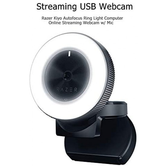 Webcam Web Cam Razer Kiyo Autofocus Ring Light Computer Online Streaming Webcam w/Mic