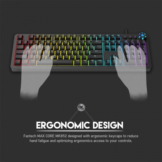 FANTECH MK852 Mechanical Keyboard 104 Keys English Keyboard LED multimedia And Marco Game Keyboard For LOL FPS DOTA