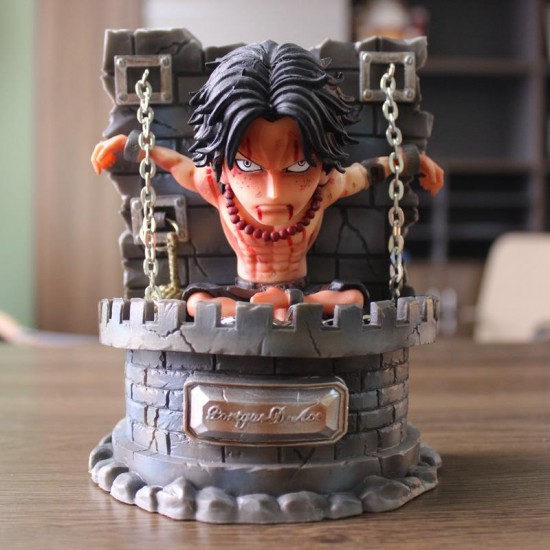 One Piece Figure Portgas D Ace 2 Heads Oversized Anime Figure GK Statu