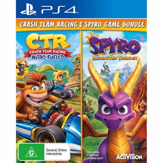 (USED) Ps4 Crash Team Racing + Spyro Reignited Trilogy Game Bundle (USED)