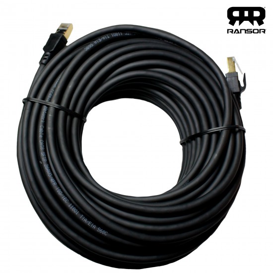 RANSOR CAT8 20m/65ft Premium Ethernet Cable - Black