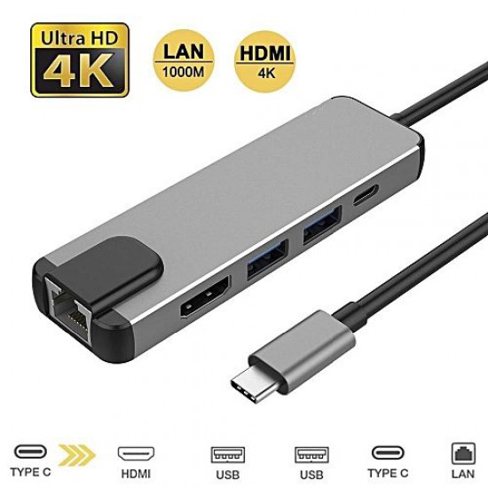 USB-C Hub 5-in-1 (HDMI, LAN, USB-C, USB 3.0 X 2)