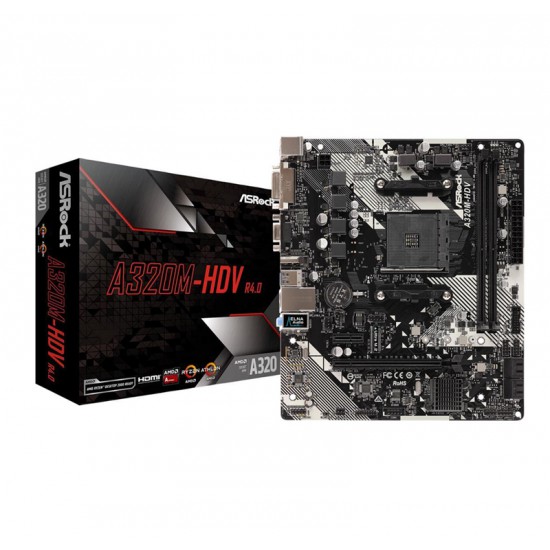 ASROCK A320M-HDV R4.0 AM4 AMD PROMONTORY A320 SATA 6GB/S MICRO ATX AMD MOTHERBOARD