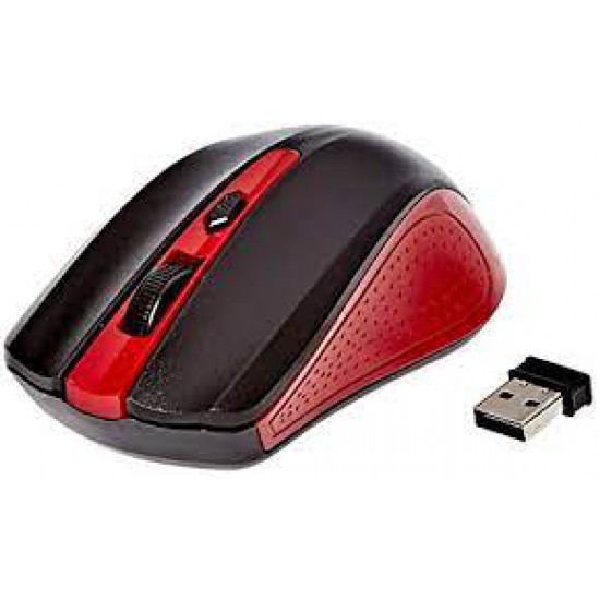 Enet 2.4G USB Wireless Optical Mouse, Red / Black