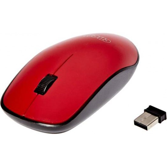 Enet G212 2.4Ghz Wireless Mouse, With USB Receiver, Adjustable 1600DPI, PC, Red - Black