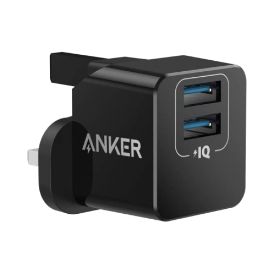 Anker PowerPort Mini 12W Dual-Port USB-A Wall Charger with PowerIQ
