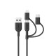 Anker PowerLine II 3-in-1 Cable 0.9m With Micro USB, USB-C and Lightning Connectors - Black