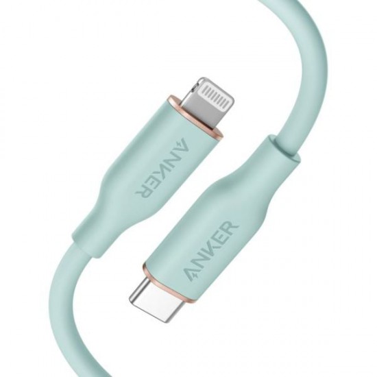 Anker Powerline Iii Flow Usb-c To Lightning Cable (3ft/0.9m) Mint Green