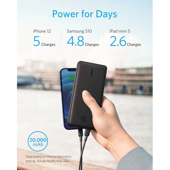 Anker PowerCore Essential 20,000mAh PD Portable Charger - Black (A1287H11)