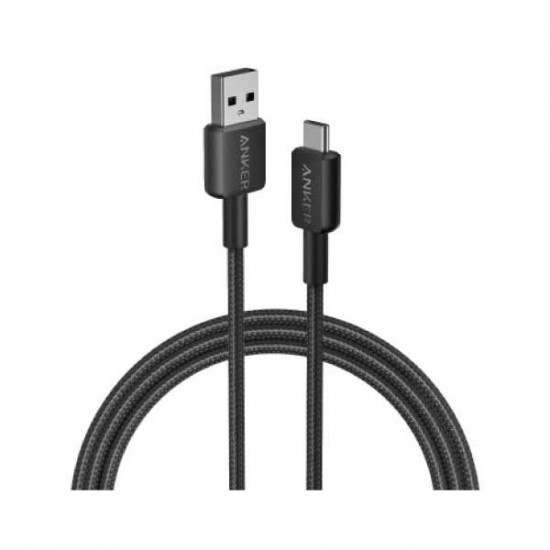 Anker 322 USB-A to USB-C Cable (1.8m/6ft Braided Black, A81H6H11)