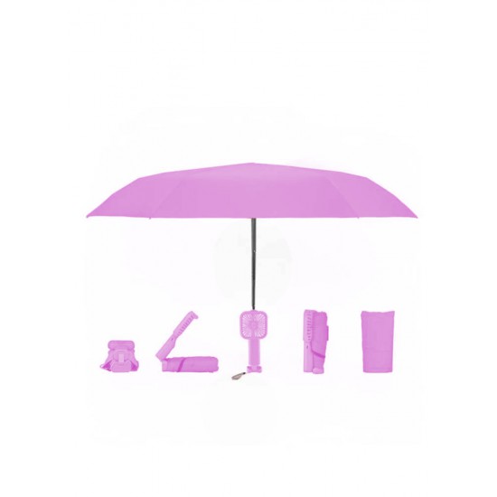 Umbrella with Rechargeable Fan (ST-200, Pink)