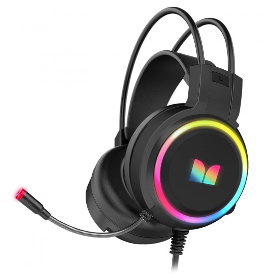 Monster Over-The-Ear Gaming Headeset with Noise Isolation and LED Lighting Effects