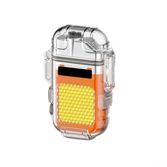 USB Waterproof Lighter with LED Lighting (Orange)