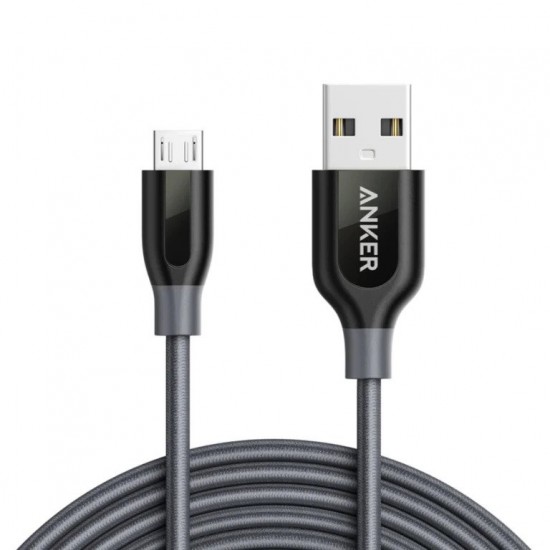 Anker PowerLine+ USB-A To Micro USB Cable Nylon 0.3m - Gray