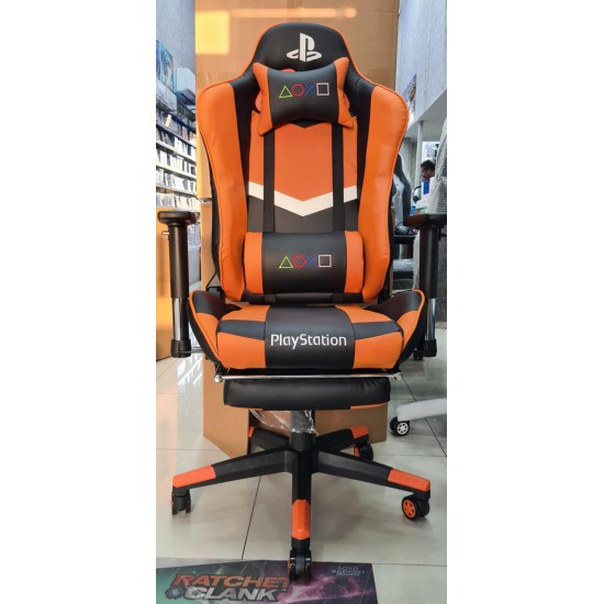 Playstation Gaming Chair With Foot Rest (Orange)