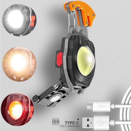 LED Rechargeable Keychain Light (Orange)
