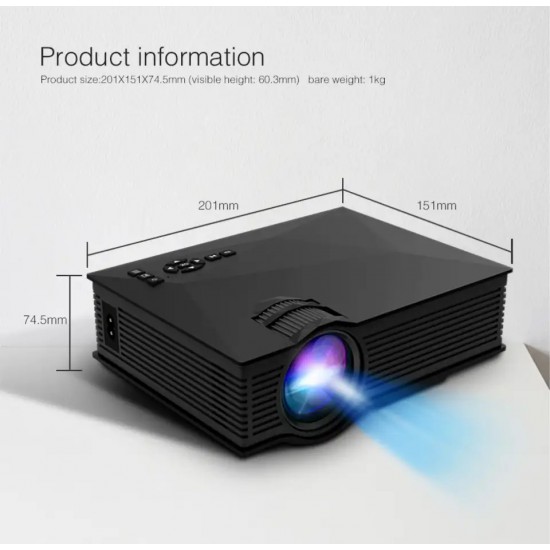 Time to Play LED Projector Full HD Portable Projector - Black