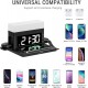 Night Light Clock with Wireless Charger 15W 3-in-1 - Black