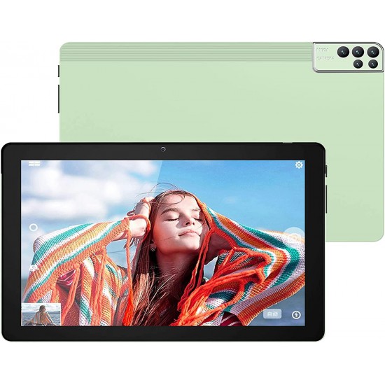 C idea 10" Smart Tablet CM7000 Plus - 256GB -5G Android HD Face Unlock Tab - 6000mAh Dual-Sim Wi-Fi Zoom Supported Tablet Pc With Bluetooth Keyboard and Protective Case (Green)