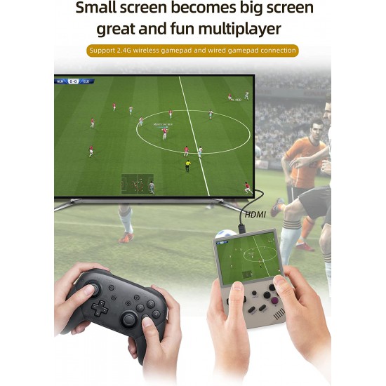 Anbernic RG35XX Retro Handheld Game Console 3.5-inch IPS 640*480 Screen Linux System with a 64G Card Pre-Loaded 5000+ Games Supports HDMI and TV Output - Grey