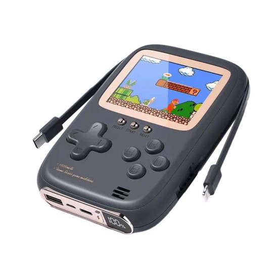 Portable Retro Style Game Console + Power bank (10,000mAh, Dark Blue)