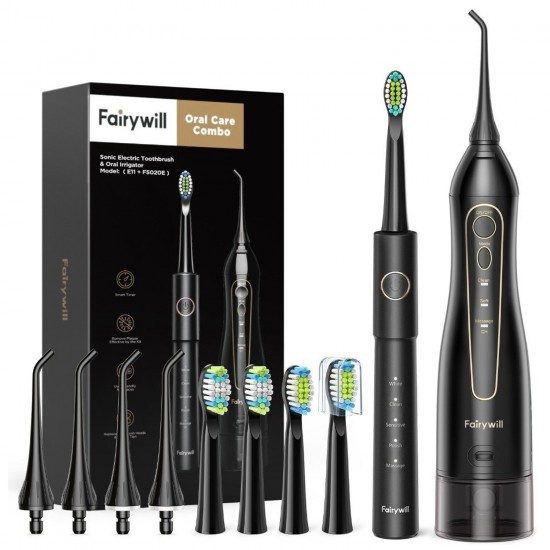 Fairywill Sonic Electric Toothbrush & Oral Irrigator (E11 + F5020E)