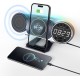Wireless Charging With Clock And Speaker (WD-100, Metallic Blue)