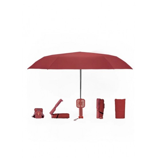 Umbrella with Rechargeable Fan (ST-200 Red)