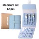 Professional Stainless Steel Pedicure Sets with Leather Portable Case (Light Blue)