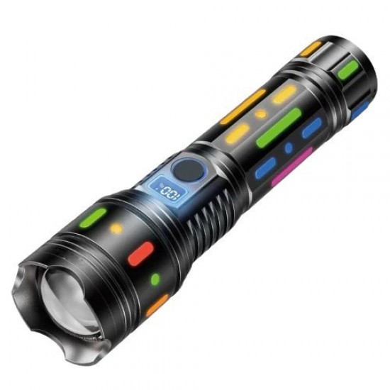 Multifunction Telescopic Zoom Fluorescent Light Absorber Flashlight (Black)