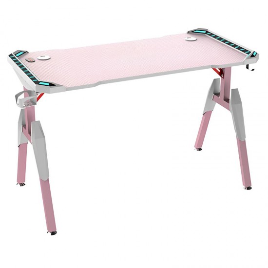 T1-140 Gaming Desk with Wireless Charging and USB Hub (Pink)